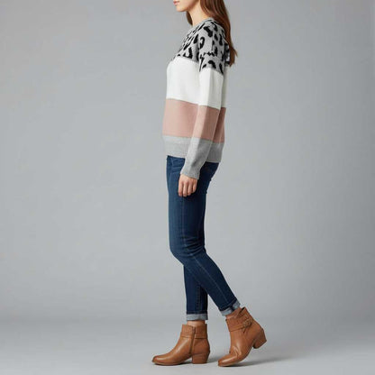 Cheyenne Sweater | Women's Panther Print Winter Knitwear