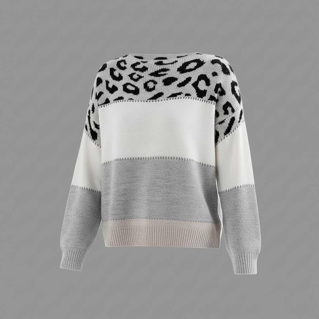 Cheyenne Sweater | Women's Panther Print Winter Knitwear