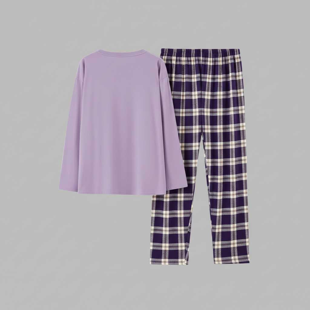 Cozy Elegance | Women's Pajama Sets with Checkered Print