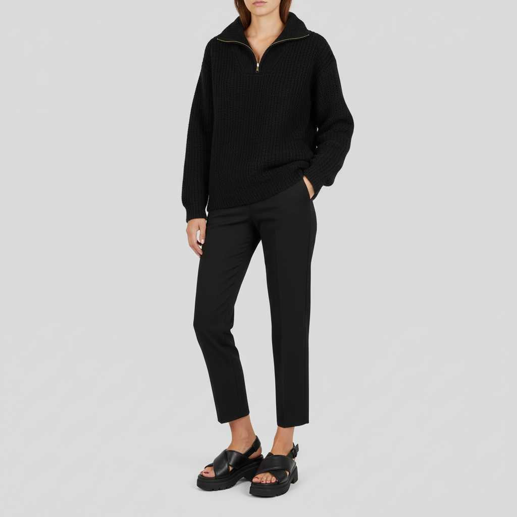 Dafina | Women's V-Neck Sweater with Zipper