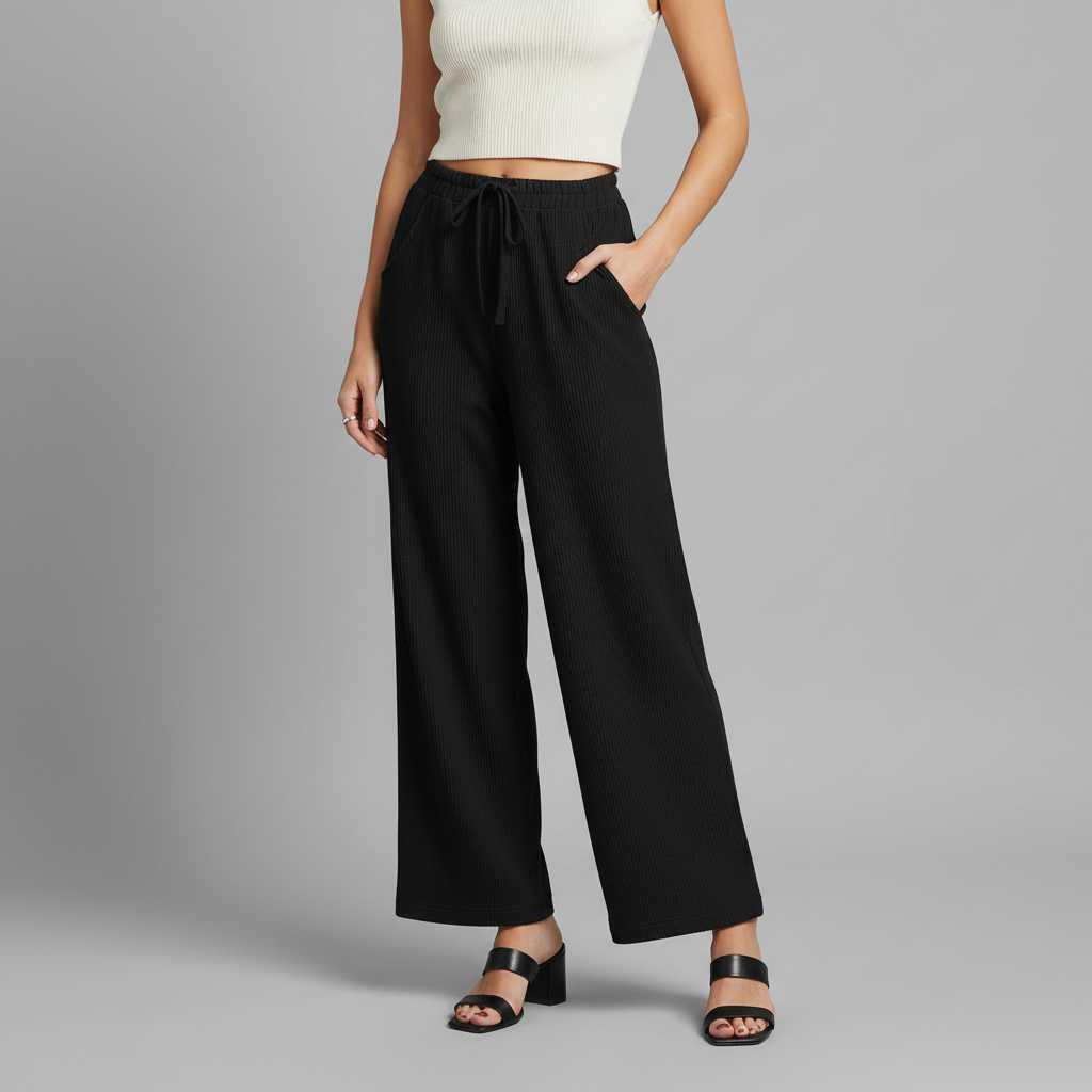 High-Waisted Corduroy Wide Leg Trousers | Women's Palazzo Pants
