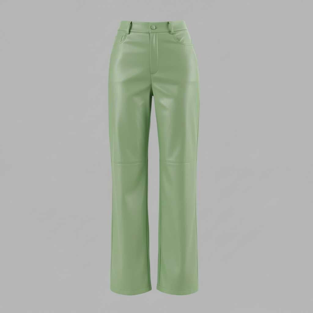 High Waist Black Leather Wide Leg Trousers | Women's Trousers