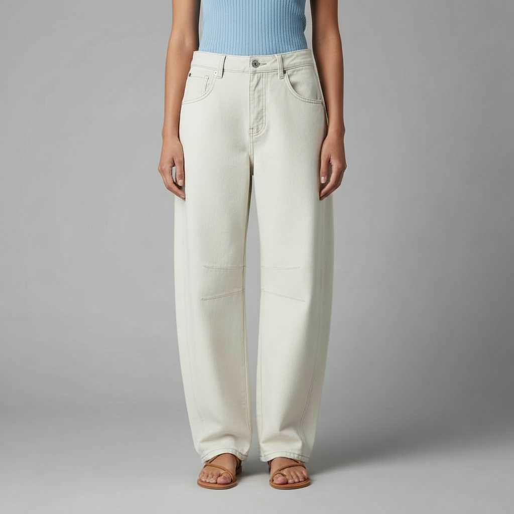 Leopard Print Barrel Jeans | Women's Casual Denim