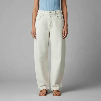 Leopard Print Barrel Jeans | Women's Casual Denim