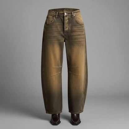 Leopard Print Barrel Jeans | Women's Casual Denim