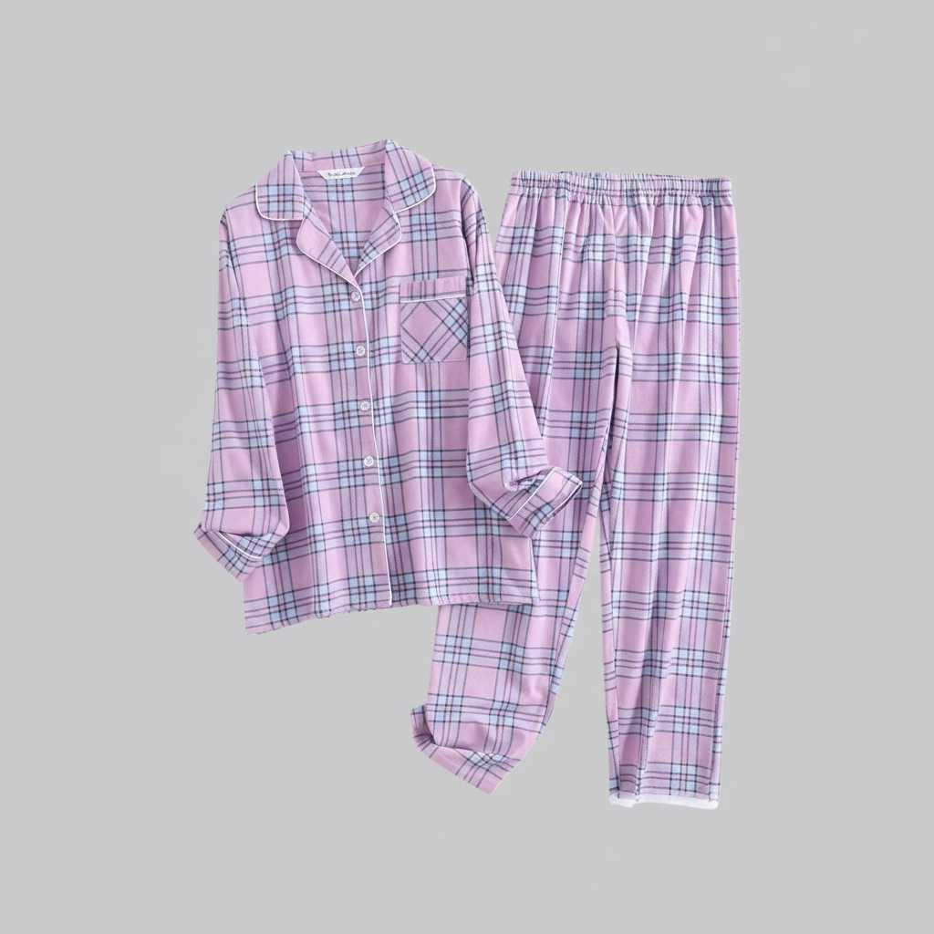 Plaid Cotton Flannel Pajama Set | Women's Sleepwear