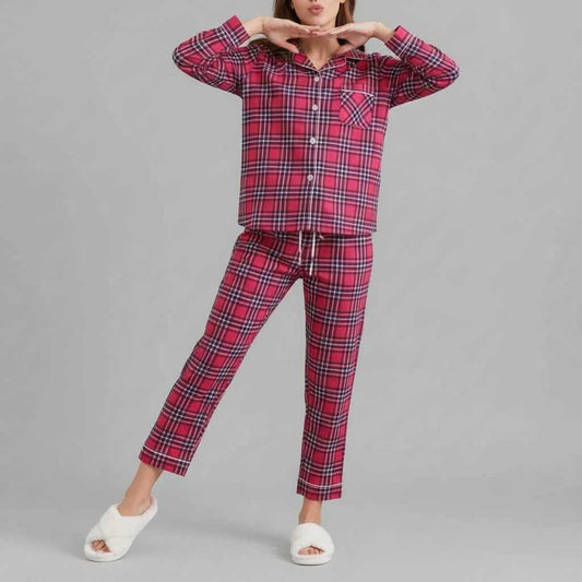 Plaid Cotton Flannel Pajama Set | Women's Sleepwear