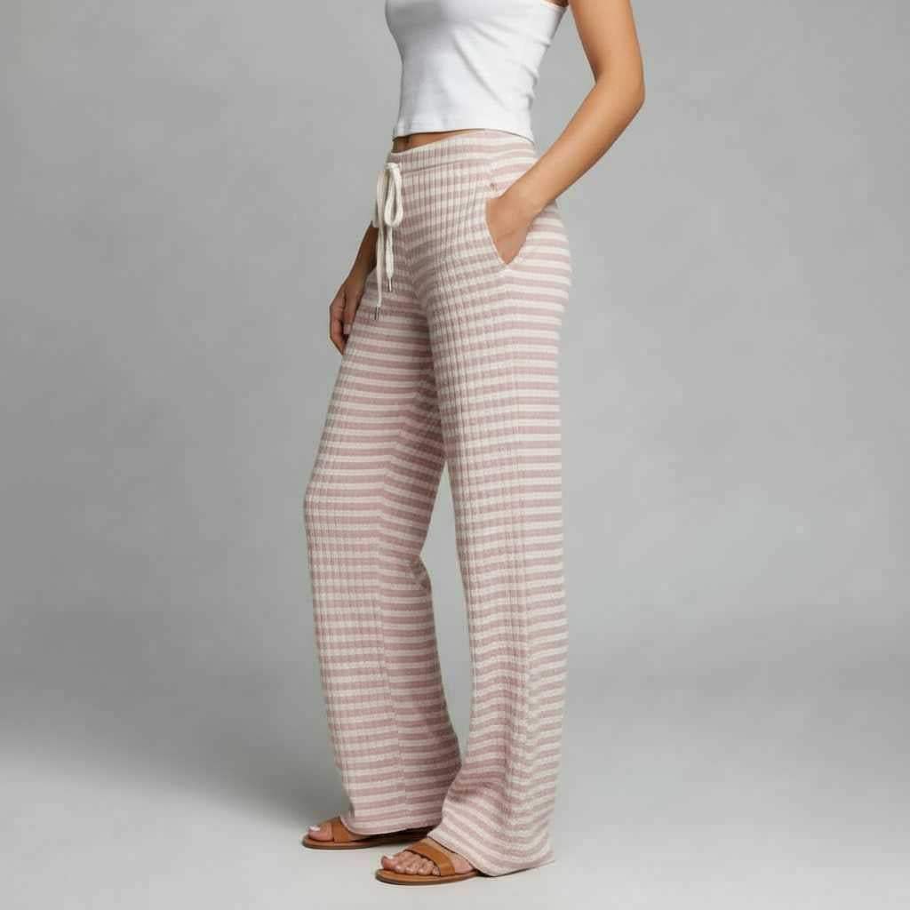 Striped Lace-Up Pants | Women's Casual High Street Fashion