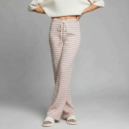 Striped Lace-Up Pants | Women's Casual High Street Fashion