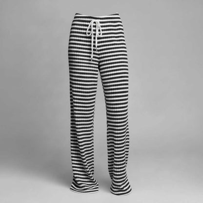 Striped Lace-Up Pants | Women's Casual High Street Fashion
